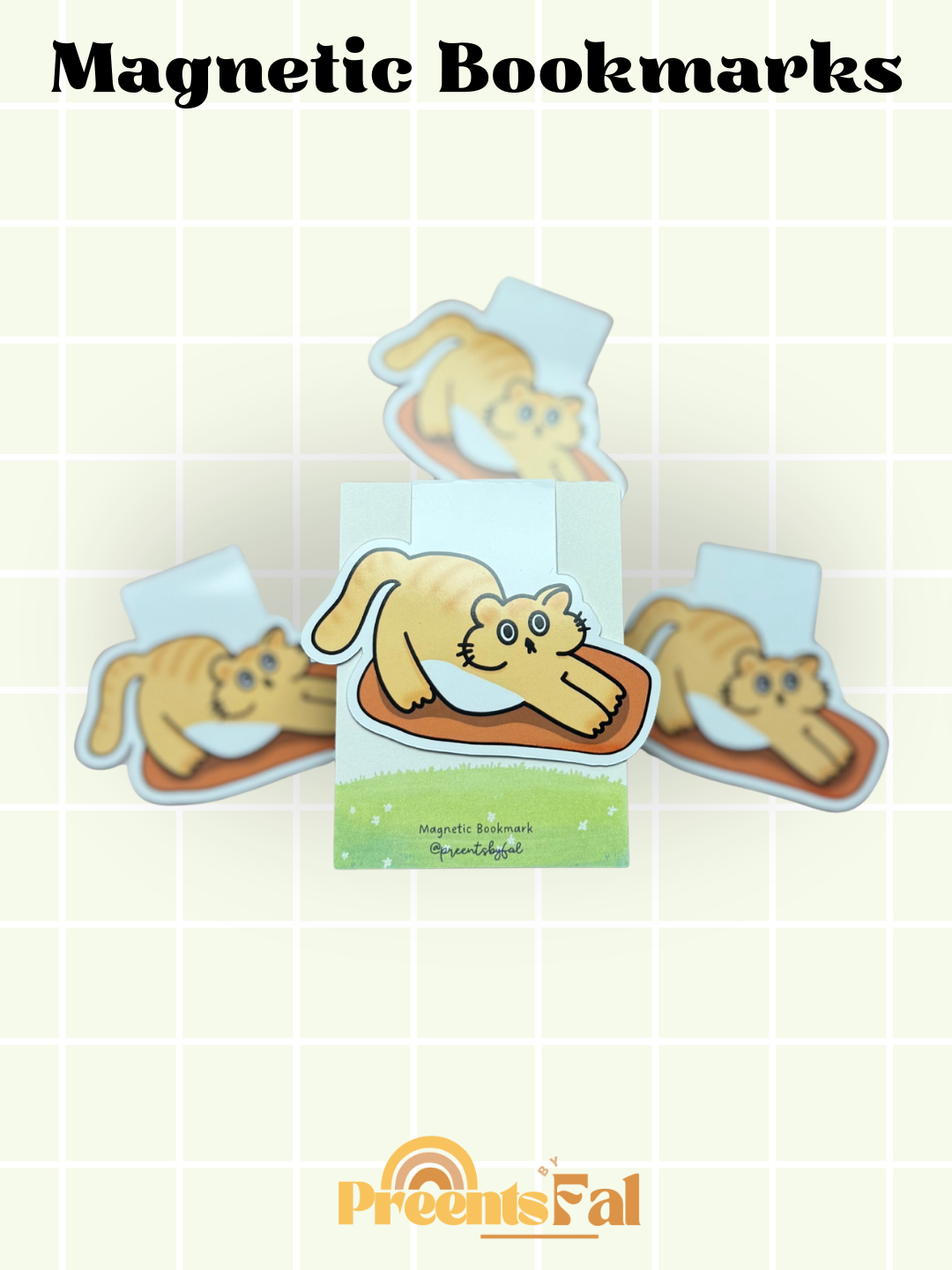 Stretching Cat Magnetic Bookmark