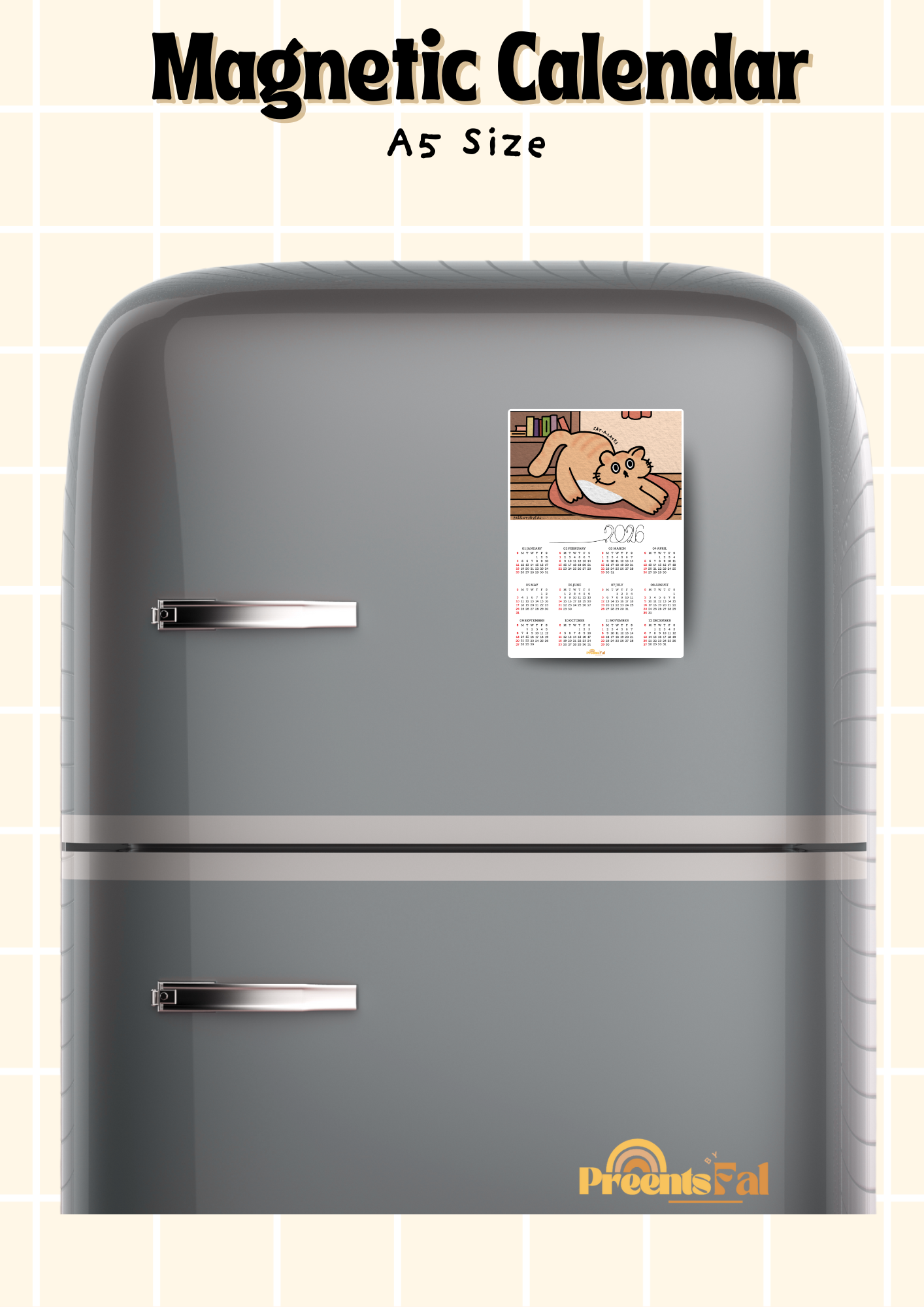 Cat-a-lates Magnetic Calendar